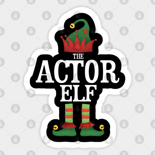 Actor Elf Matching Family Group Christmas Party Pajamas Sticker by uglygiftideas